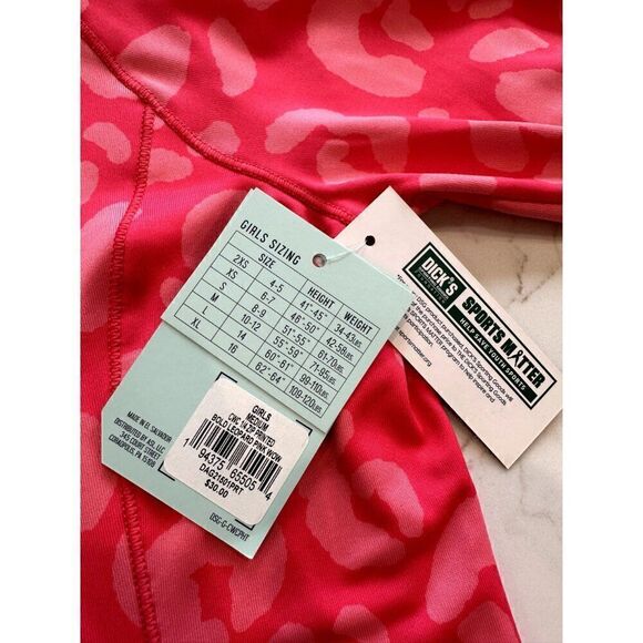 DSG NWT 1/4 Zip Cold Weather Compression Top In Pink Leopard Size 10 - Picture 3 of 4